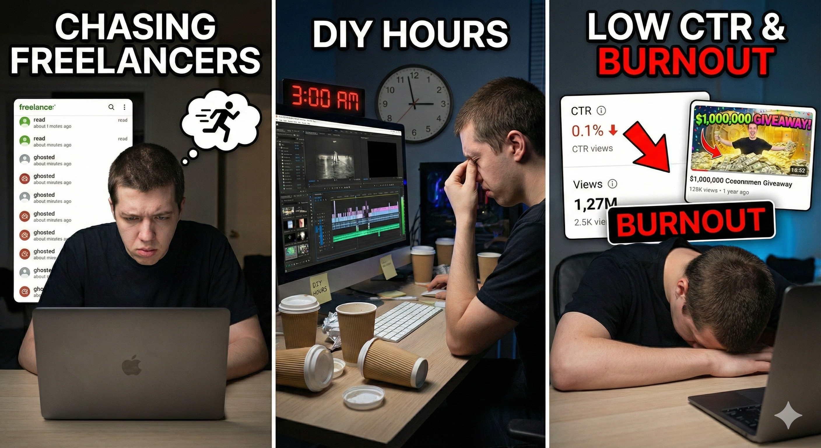 Creator overwhelmed by low click-through rates and DIY thumbnail design